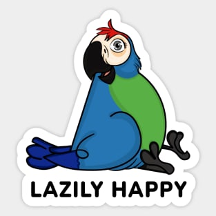 Lazy Happy Parrot Sticker